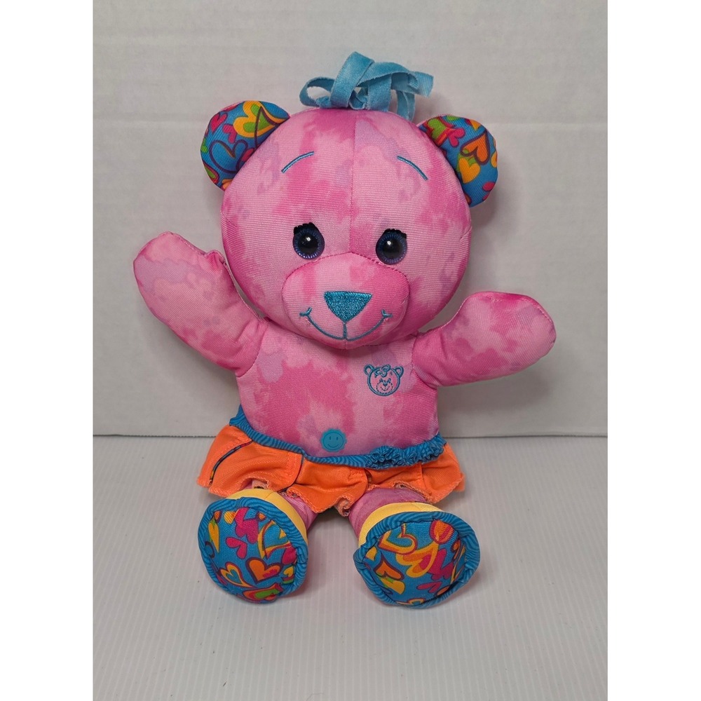 2005 Play Along Doodle Bear Pink Tie Dye Plush 12in